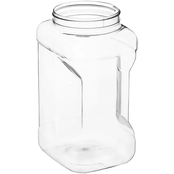 128oz. Square Pinch Grip Plastic Jar With Lid (8 Pack)